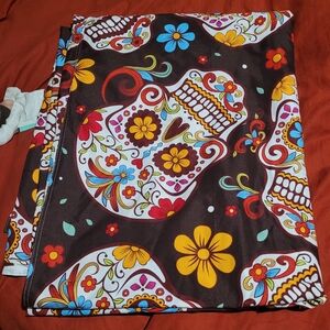 Day of the Dead Sugar Skull Bedding Cover in Brown